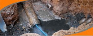 Brokern water pipe